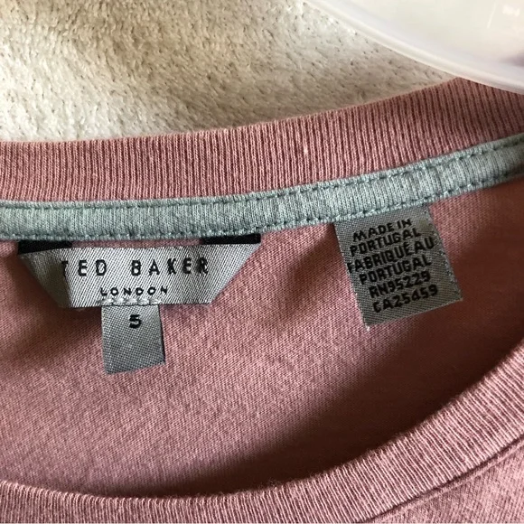 Ted Baker pink flower graphic tee t-shirt graphic mens unisex - Picture 3 of 6